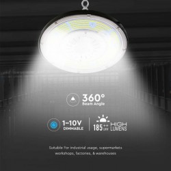 Lampa industriala LED 200W driver MeanWell 185lm/W dimabil 1-10V IP65