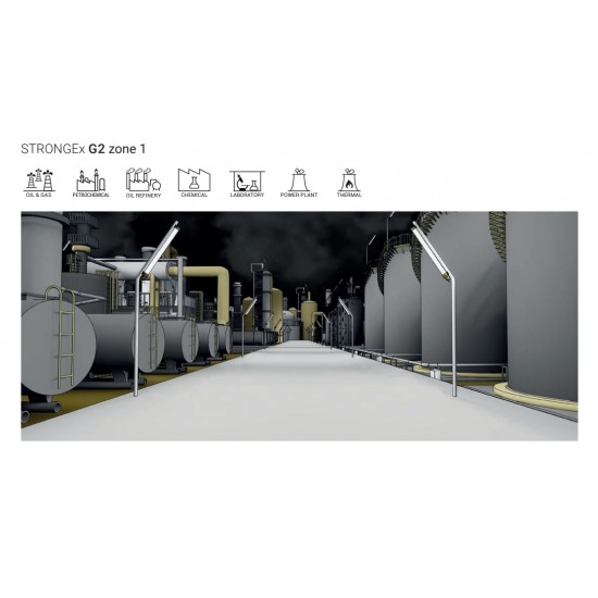 Corp de iluminat cu LED ANTIEX STRONGEx1 G2 Zalux 18W 600mm zona 1,21 lumina neutra IP66/69K