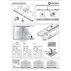 Corp de iluminat etans cu LED 32W LEDVANCE Damp Proof cu senzor microunde 120cm lumina neutra IP65