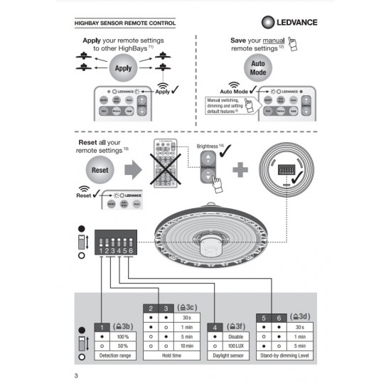 Telecomanda pentru control High Bay LEDVANCE Sensor 87W 147W 190W