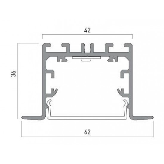 Corp de iluminat cu LED 58.8W interconectabil incastrat XTRACE 2280mm Corp Alb IP40