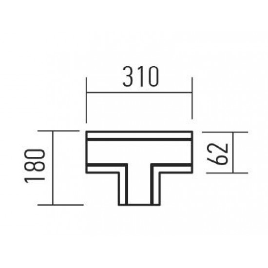 Element de conectare LED tip T interconectabil incastrat XTRACE corp alb IP40