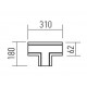 Element de conectare LED tip T interconectabil incastrat XTRACE corp alb IP40