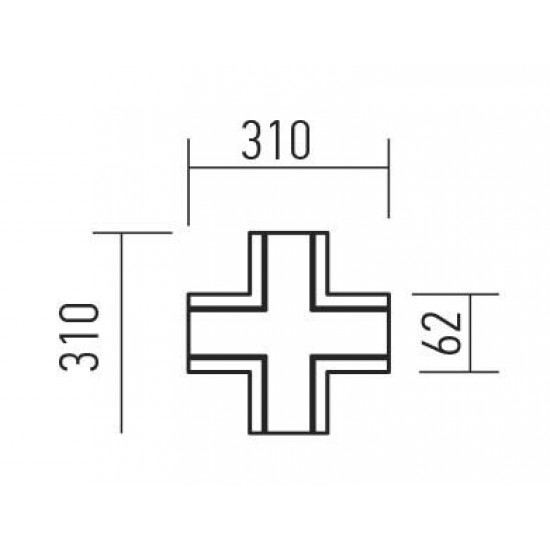 Element de conectare LED tip X interconectabil incastrat XTRACE corp alb IP40