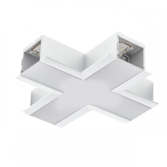 Element de conectare LED tip X interconectabil incastrat XTRACE corp alb IP40