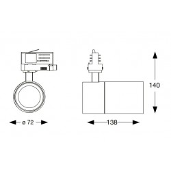 Proiector LED 15W pe sina QUICK corp aluminiu alb 30 grade CRI90 IP20