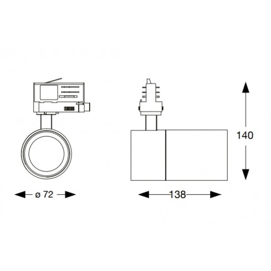 Proiector LED 15W pe sina QUICK corp aluminiu negru 30 grade CRI90 IP20