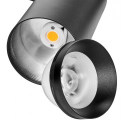 Proiector LED 40W pe sina MEVIA Schrack negru 36 grade CRI90 lumina calda IP20
