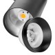 Proiector LED 40W pe sina MEVIA Schrack negru 36 grade CRI90 lumina calda IP20