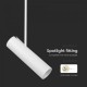 Spot suspendat orientabil dulie GU10 tija reglabila 830-1170mm corp aluminiu alb IP20