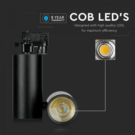 Proiector LED 30W pe sina Corp Negru Alb Rece