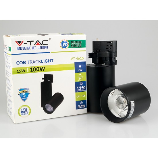 Proiector LED 15W pe sina Corp Negru Alb Rece