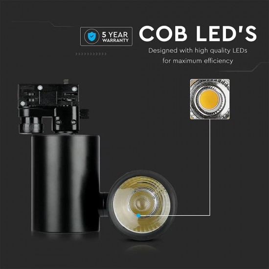 Proiector LED 15W pe sina Corp Negru Alb Rece