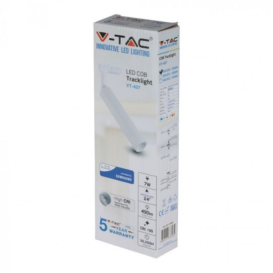 Proiector LED 7W pe sina Corp Alb Cip Samsung Alb Rece