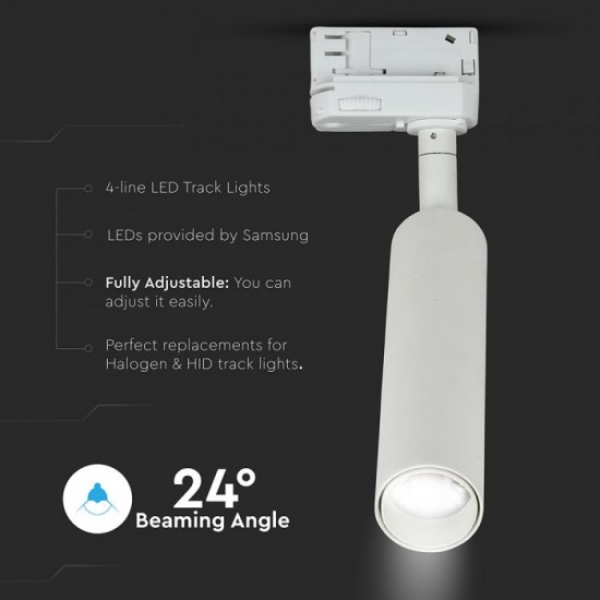 Proiector LED 15W pe sina Corp Alb Cip Samsung Alb Rece