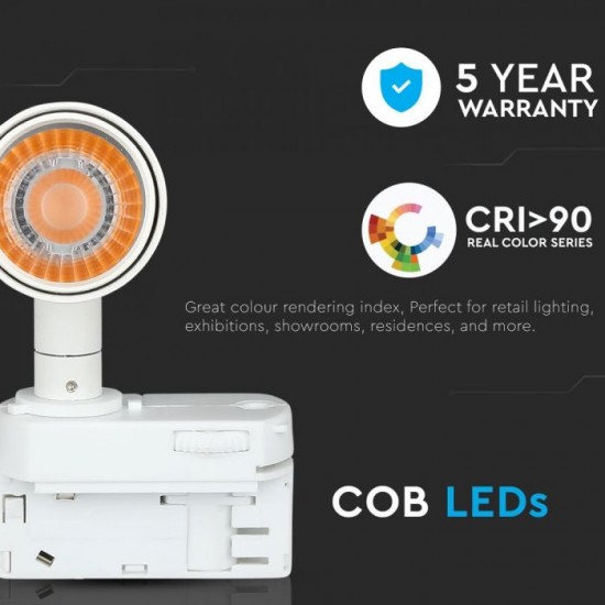 Proiector LED 15W pe sina Corp Alb Cip Samsung Alb Rece