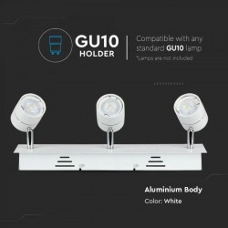 Corp iluminat LED 3 x GU10 aparent Alb