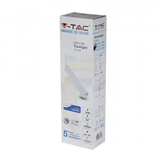 Proiector LED 20W pe sina Corp Alb Cip Samsung Alb Rece
