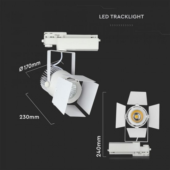 Proiector LED 33W pe sina Corp Alb Cip Samsung Alb rece