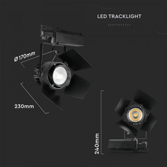 Proiector LED 33W pe sina Corp Negru Cip Samsung Alb Neutru