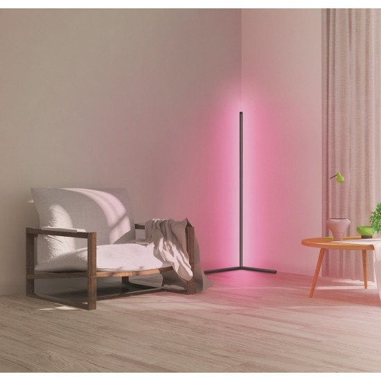 Lampadar de colt LED 12W Ledvance Smart+ WiFi negru dimabil RGBW compatibil Amazon Alexa si Google Assistant IP20