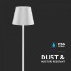 Lampadar LED de podea 4W 1300mm dimabil cu touch si baterie reincarcabila cablu port USB corp alb IP54