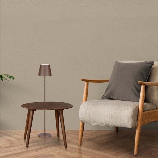 Lampadar LED de podea 4W 1300mm dimabil cu touch si baterie reincarcabila cablu port USB culoare corten IP54