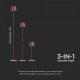 Lampadar LED de podea 4W 1300mm dimabil cu touch si baterie reincarcabila cablu port USB culoare corten IP54