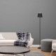 Lampadar LED de podea 4W 1300mm dimabil cu touch si baterie reincarcabila cablu port USB corp negru IP54