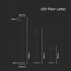 Lampadar LED de podea 4W 1300mm dimabil cu touch si baterie reincarcabila cablu port USB corp negru IP54