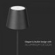 Lampadar LED de podea 4W 1300mm dimabil cu touch si baterie reincarcabila cablu port USB corp negru IP54
