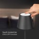 Lampadar LED de podea 4W 1300mm dimabil cu touch si baterie reincarcabila cablu port USB corp negru IP54