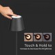 Lampadar LED de podea 4W 1300mm dimabil cu touch si baterie reincarcabila cablu port USB corp negru IP54