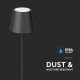 Lampadar LED de podea 4W 1300mm dimabil cu touch si baterie reincarcabila cablu port USB corp negru IP54