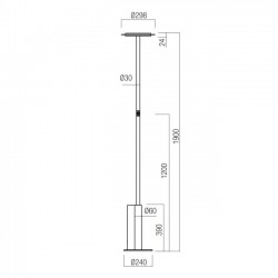 Lampadar LED dimabil de podea 45W XDUNE 1900mm corp alb iluminare sus UGR<7 CRI90 IP40