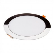 Panou LED 24W Rotund Crom Slim Alb Neutru