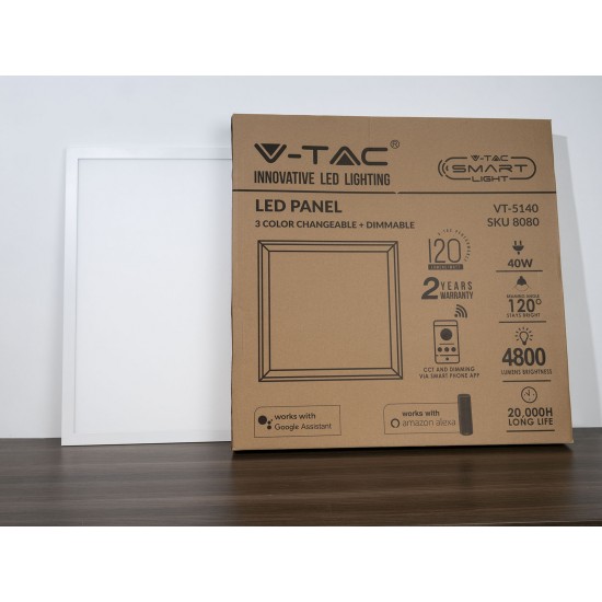 Panou LED SMART 40W 600x600mm compatibil cu AMAZON ALEXA si GOOGLE HOME 3 in 1