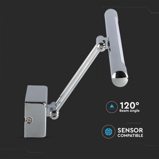 Corp de iluminat cu LED 8W crom pentru tablou sau oglinda Alb Cald