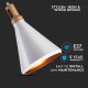 Pendul Metal Alb Lung cu Partea Superioara de Lemn Ф250mm