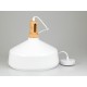 Pendul Metal Alb cu Partea Superioara de Lemn Ф350mm