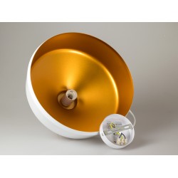 Pendul Metal Alb cu Partea Superioara de Lemn Ф350mm