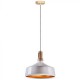 Pendul Metal Alb cu Partea Superioara de Lemn Ф350mm