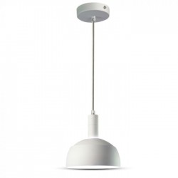 Pendul Plastic E14 cu Margine Mobila de Aluminiu Alb