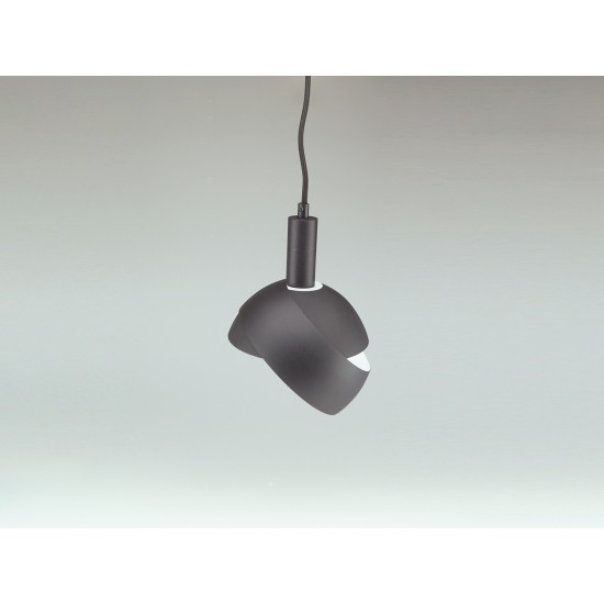 Pendul Plastic E14 cu Margine Mobila de Aluminiu Negru