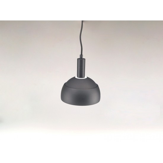 Pendul Plastic E14 cu Margine Mobila de Aluminiu Negru