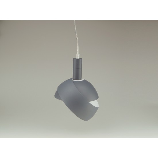 Pendul Plastic E14 cu Margine Mobila de Aluminiu Gri