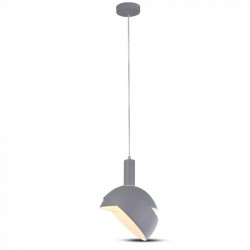 Pendul Plastic E14 cu Margine Mobila de Aluminiu Gri