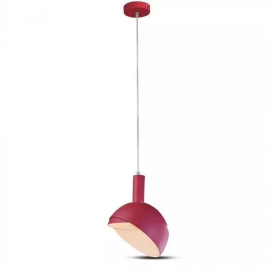 Pendul Plastic E14 cu Margine Mobila de Aluminiu Roz