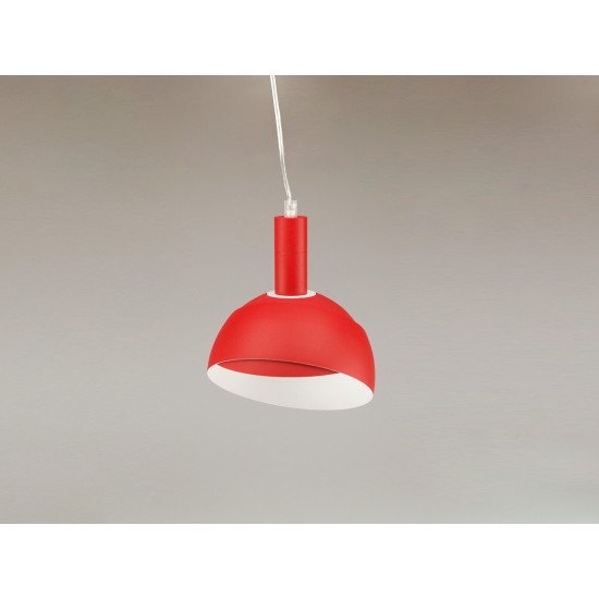Pendul Plastic E14 cu Margine Mobila de Aluminiu Rosu