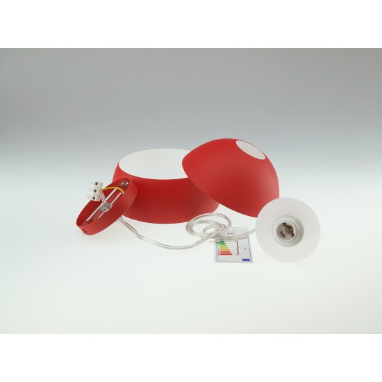 Pendul Plastic E14 cu Margine Mobila de Aluminiu Rosu